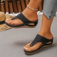 thumbnail image 5 of Women's Breathable Platform Wedge Sandals Lightweight Slip On Flip Flops Summer Beach Comfortable Thong Sandal Black Size 8.5, 5 of 9