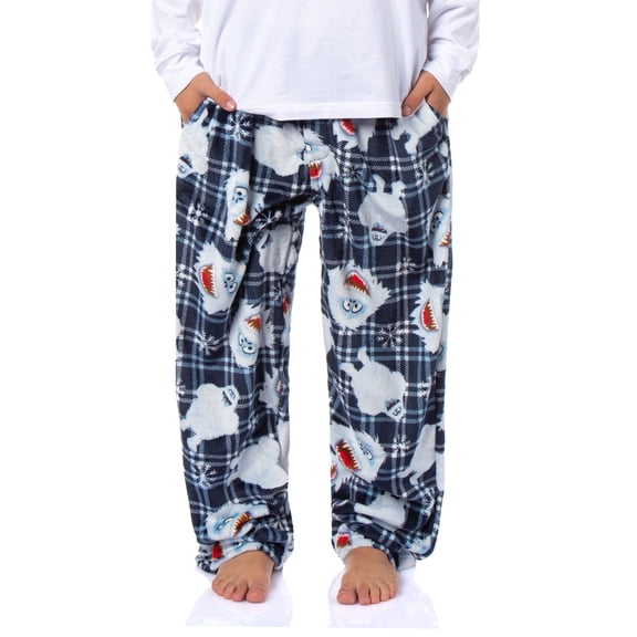 Rudolph The Red-Nosed Reindeer Bumble The Abominable Snowman Plush Fleece Men's Pajama Pants with Adjustable Waistband