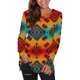 thumbnail image 2 of ICHUANYI Liquidación Moda Mujer Cuello Redondo Manga Estampado Casual Camiseta Blusa ICHUANYI WER202308231317, 2 of 5