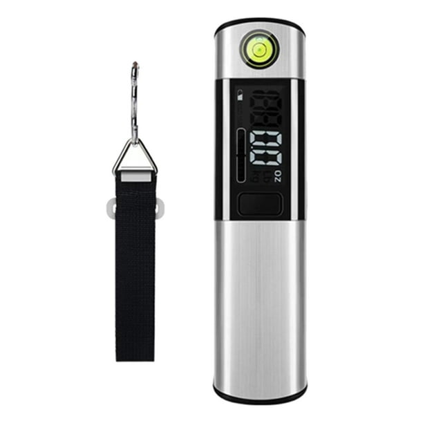 Báscula de viaje Peso electrónico 110 lb / 50 kg Retroiluminado con 1 M Unidad de cinta métrica Conversión Multipropósito Portátil para maleta de