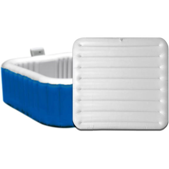 Inflatable Hot Tub Cover for Square Hot Tub Spa Cushion Support, Universal 57x57in Inflatable Cover Square Top Lid, Dustproof Rainproof Insulated Energy Saving Lid，Spa Covers for Hot Tub