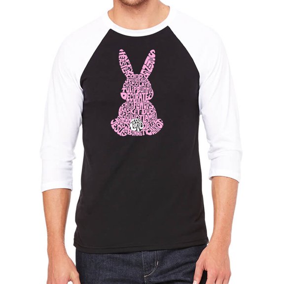 Men's Raglan Baseball Word Art T-shirt - Easter Bunny