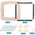 thumbnail image 3 of Uxcell 9.8" x 9.8" Punch Needle Frame, Beech Wood Square Rug Hooking Frame, Khaki, 3 of 7