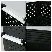 Ewingger 4-Pack Plastic Stacking Storage Basket, Stackable Organizer Baskets Bin, Black