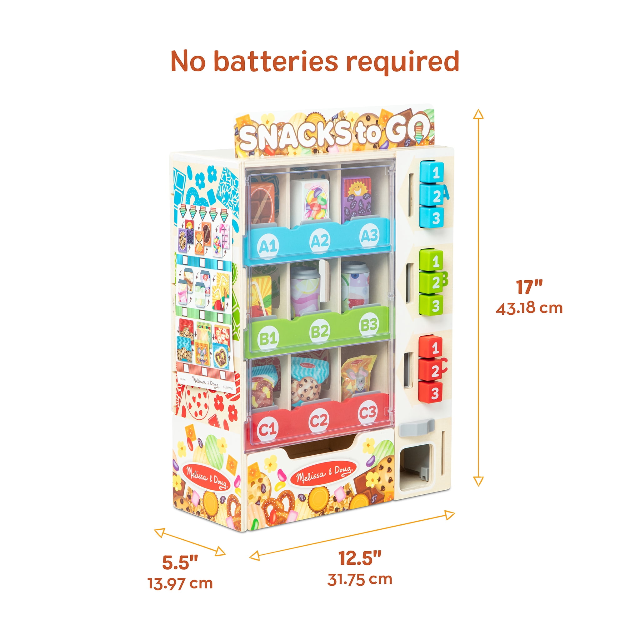 Melissa & Doug Sort, Stock, Select Wooden Vending Machine Play Set, Wooden Toy Play Food for Boys and for Girls 3+