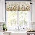 thumbnail image 5 of Green Flowers Valances for Windows Plants Watercolor Floral Retro Linen Rod Pocket Curtain Valance Window Treatment Short Curtains for Kitchen Living Room, 42"x12", 5 of 5