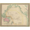 thumbnail image 2 of Vintage Maps 18x15 White Modern Wood Framed Museum Art Print Titled - Oceania and The Pacific Ocean 1849, 2 of 4