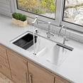thumbnail image 1 of Pemberly Row White 33" Granite Composite Workstation Double Bowl Undermount Sink, 1 of 9