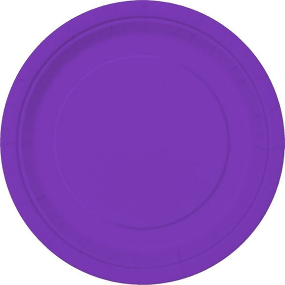 Neon Purple Paper Dessert Plates, 7 Inches, 20 Count