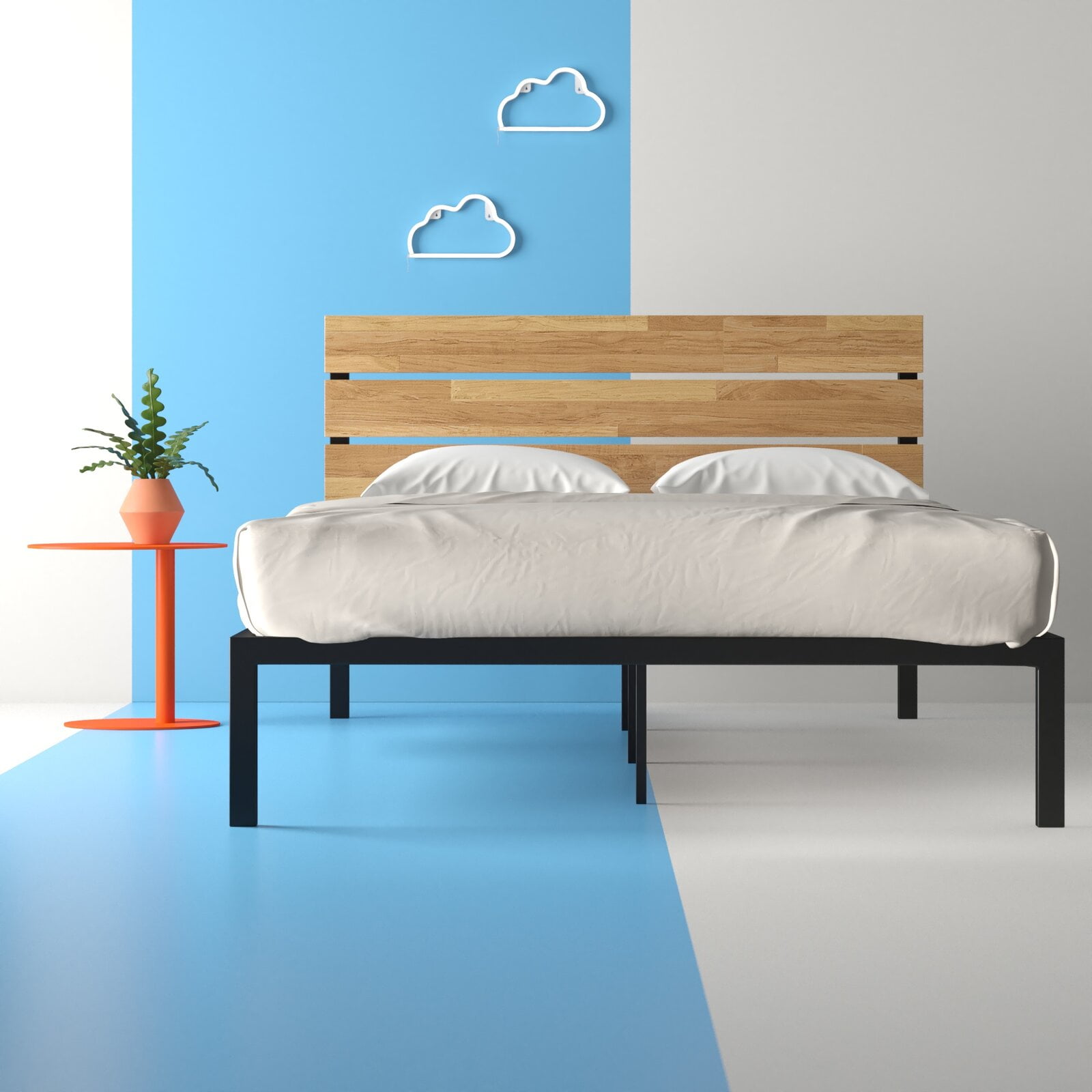 Alianna Platform Bed, Box Spring Not Required, Wood Species Pine
