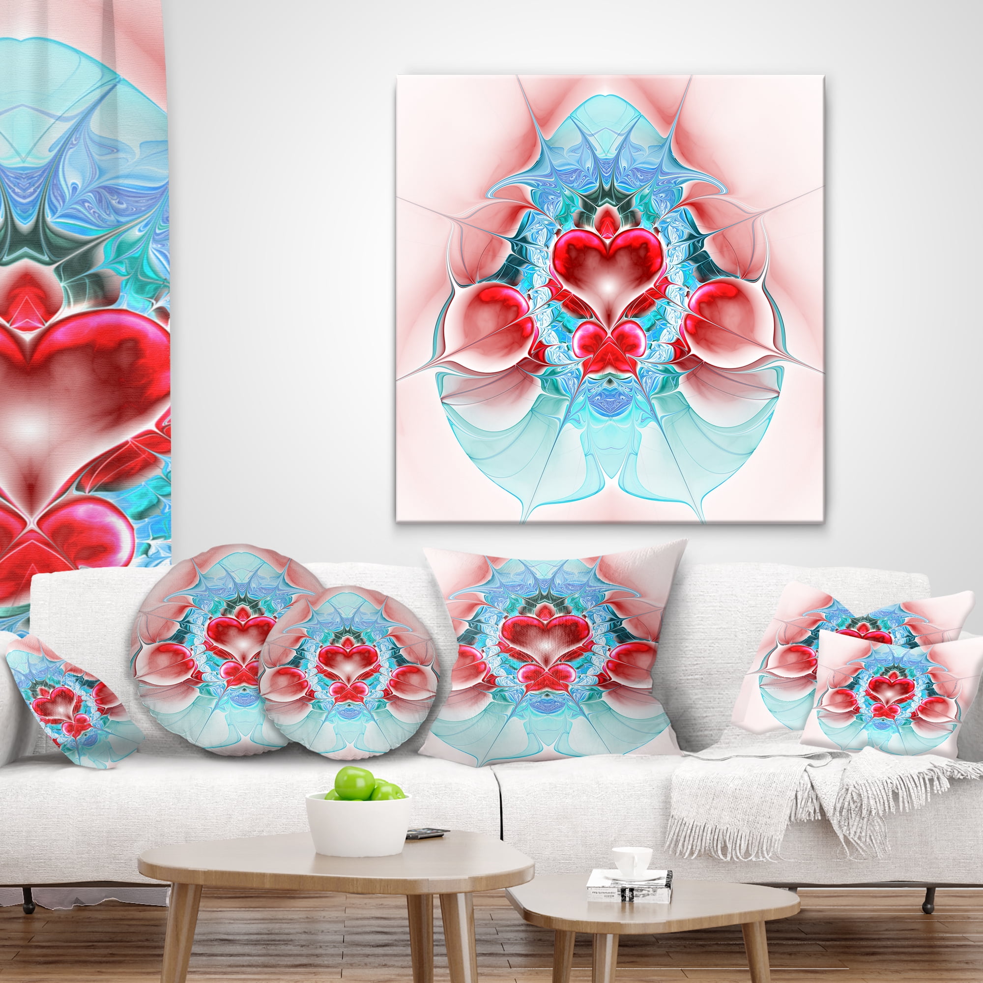 Designart 18" x 18" Red Polyester Throw Pillow