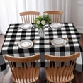thumbnail image 3 of Black White Plaid Table Cloth Waterproof Tablecloths, Modern Simple Buffalo Check Gingham Tablecloth Dining Table Cover for Kitchen Party Tabletop Outdoor, Rectangle Tablecloth 60x102 Inch, 3 of 9