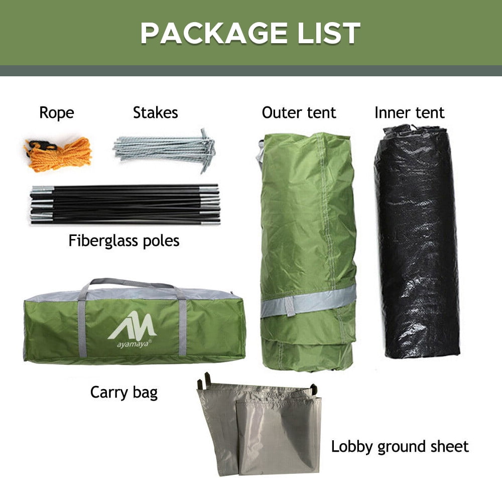 ASTRAEA 3-4 PersonTents for Camping, Waterproof Tunnel Tent with Vestibule & 2 Devided Rooms, Bicycle Tent with Footprint for Bikepacking Travel Hiking Mountaineering