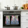 thumbnail image 4 of Yayeee 100% Cotton Hand Towels for Bathroom 16" x 28" Soft Absorbent Kitchen Towel, White Vibrant Flowers, 4 of 7