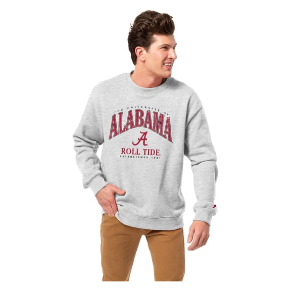 Men's-League Collegiate Wear Heather Gray Alabama Crimson Tide Essentials 2.0 Pullover Sweatshirt