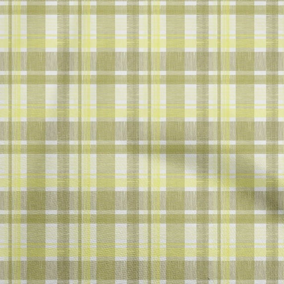 oneOone Polyester Spandex Yellow Fabric Abstract Check Sewing Material Print Fabric By The Yard 56 Inch Wide
