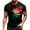 Dark Gray, variant on Men's Patriotic Print V-Neck T-Shirt, Short Sleeve Top with Chest Pocket for Workwear and Weekend Style ,Wine S