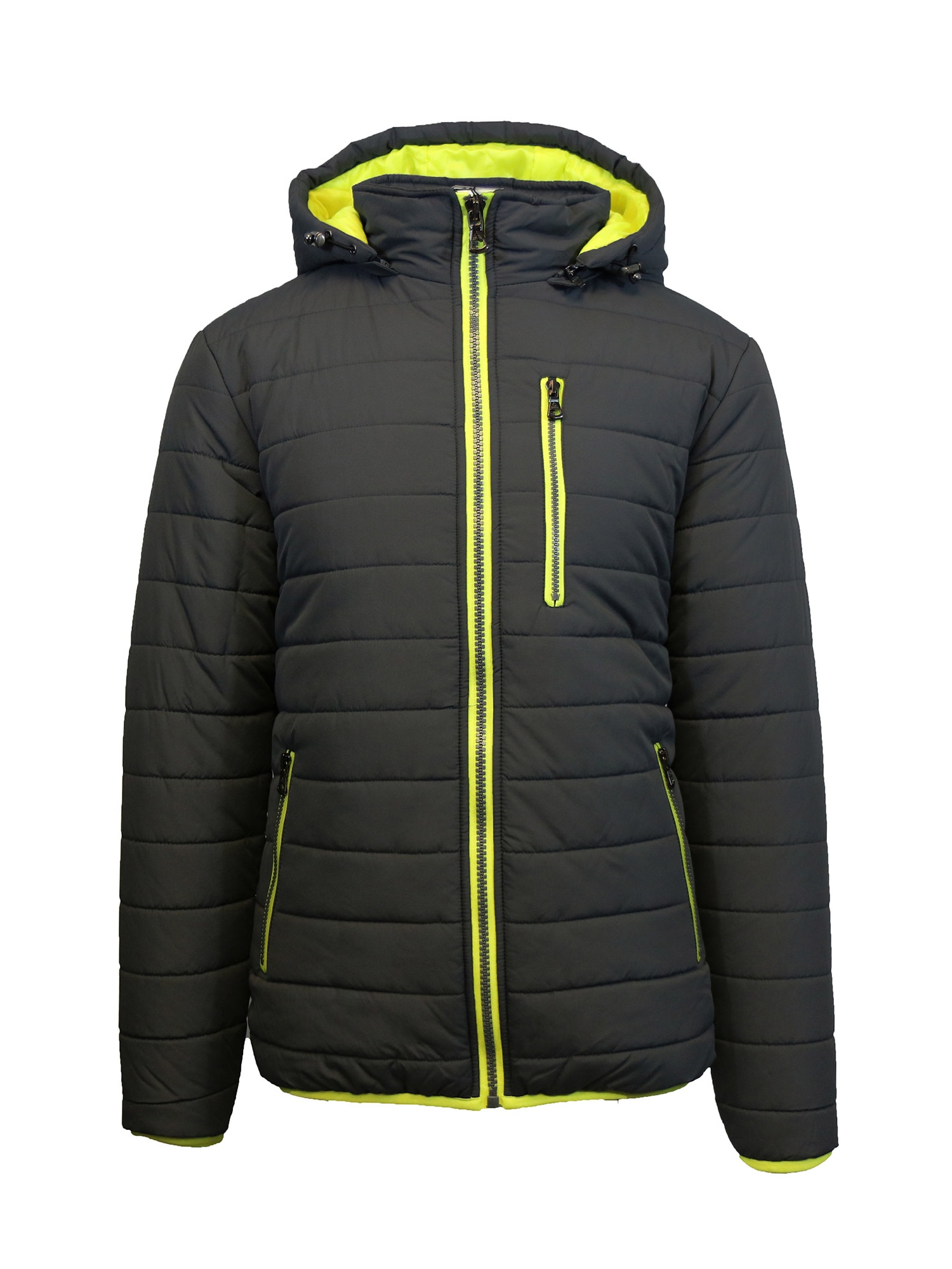 Spire by galaxy men's heavyweight puffer jacket with detachable hood hot sale