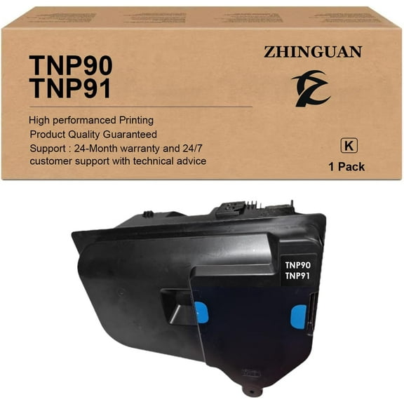 ZHINGUAN Compatible TNP-90 TNP-91 TNP90 TNP91 Toner Cartridge ACTD030 Black Work for Konica Minolta bizhub 4050i 4750i 4700i Printer