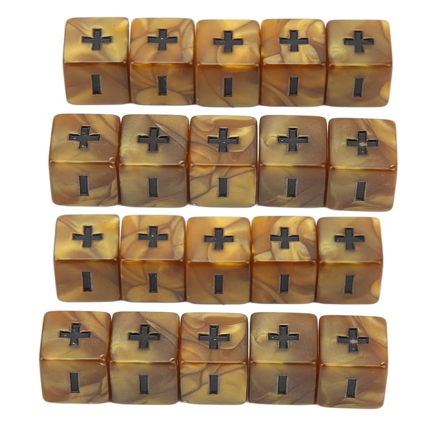 20 piezas dados de signo más menos de matemáticas juego de dados de cálculo de operación matemática de 16mm para educación infantil gradiente dorado YUNYI BRAND Deportes