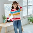 thumbnail image 3 of GYRATEDREAM Boys Girls Sweaters 100% Cotton Cable Knit Stripe Sweater Kids Crew Neck Pullover Toddler School Uniform Casual Sweatshirt Top for 2-10Y Pink, 3 of 10