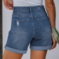 thumbnail image 5 of Huesdet Women's High Waisted Stretchy Denim Shorts Jean Shorts Blue,XL, 5 of 9