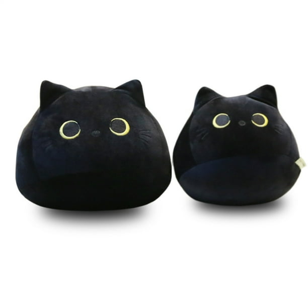 Muñeco de gato, juguete de peluche de gato negro, almohada de peluche con diseño aerodinámico