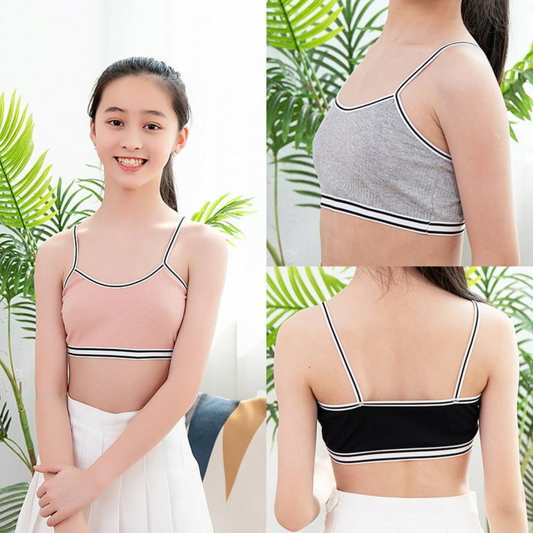 MANJIAMEI 10 Pack Girls Cotton Sports Bras Cami Crop Bralette Training Bras,  Size 10-12 