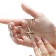 thumbnail image 4 of Rosec Jewels Lab Created Diamond Cross Necklace with Charm - Ef-Vs Quality Diamond Double Cross Pendant Chain - with Jewelry Box, 10K Yellow Gold, 4 of 7