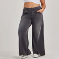 thumbnail image 4 of YDFCWXW Women's Wide Leg Jeans with Elastic Waistband - Stretchy Pull-On Baggy Trendy Denim Pants (GY2, 3XL), 4 of 7