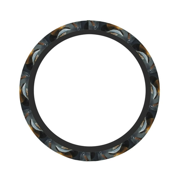 Bingfone Western Cowboy Duck Steering Wheel Cover - Universal 15 Inches Car Steering Wheel Covers Grip Auto Internal Accessories