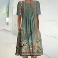 thumbnail image 3 of Patlollav Pntutb Ladies Beach Dress,Womens Summer Bohemian Print Knee Length Dress, 3 of 7