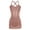 Dusty Pink, variant on Womens Sleeveless Rhinestone Latin Dance Bodysuit Tassel Fringe Leotard Dress for Competition Black XXL