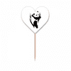 Simple Stick Figure Panda Lovely Toothpick Flags Heart Lable Cupcake Picks