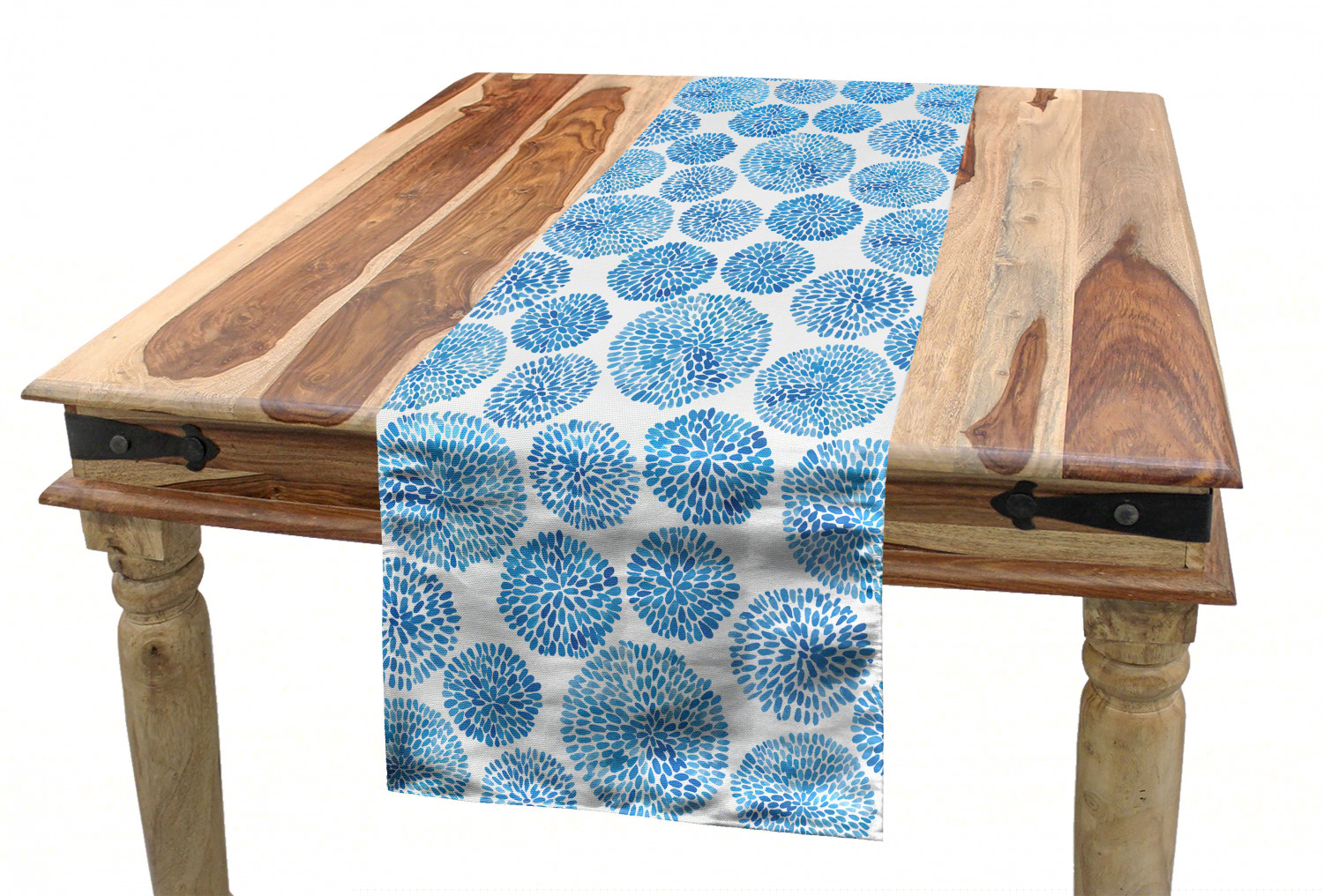 thumbnail image 1 of Watercolor Table Runner, Japanese Flower Circle Petal Pattern Spring Inspired Hand Drawn Eastern, Dining Room Kitchen Rectangular Runner, 3 Sizes, by Ambesonne, 1 of 2