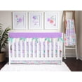 thumbnail image 2 of Purple Blooms Solid Crib Bedding Set, 2 of 4