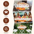 thumbnail image 7 of Fall Orange Pumpkins Round Tablecloth, Fitted Table Cover with Elastic for 36"-44" Round Tables, Thanksgiving Maple Leaf Wood Grain Table Cloth Outdoor Indoor Dinning Party Waterproof Tablecloths, 7 of 7