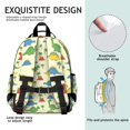 thumbnail image 5 of Colorful Cartoon Dinosaurs Cute School Backpack Bag for School with Padded Back and Adjustable Shoulder Straps 15.25"x11.5"x5.25", 5 of 5