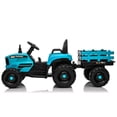 thumbnail image 2 of 24V 400W Ride on Tractor with Trailer, Powered Electric Tractor Toy W/Remote Control, 3 Speed Adjustable, Power Display, USB, MP3 , Bluetooth, LED Light, 2 of 7