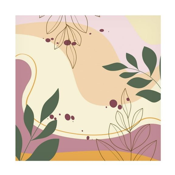 Canvas Wall Art - Jean Plout 'Abstract Botanical Garden B' Wall Art for Living Room, Bedroom, or Office Décor by Trademark Fine Art - 14 x 14 Inches