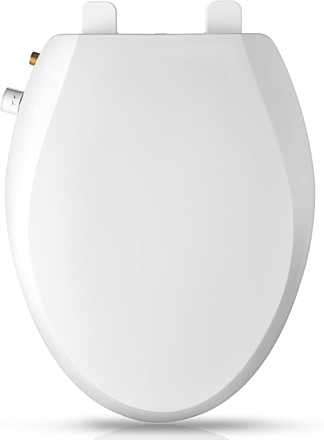 KZH Non-Electric Bidet Toilet Seat - Self-Cleaning Dual Nozzles For Elongated Toilets With Slow-Close
