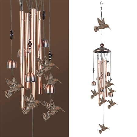 Home Garden Decoration Vintage Wrought Iron Hummingbird Elephant Wind Chime Pendant Yutnsbel