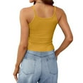 thumbnail image 4 of Htigea Womens Sleeveless Tank Top form Fitting Scoop Neck Ribbed Knit Basic Cami Shirts Today Deals Yellow,2XL, 4 of 6