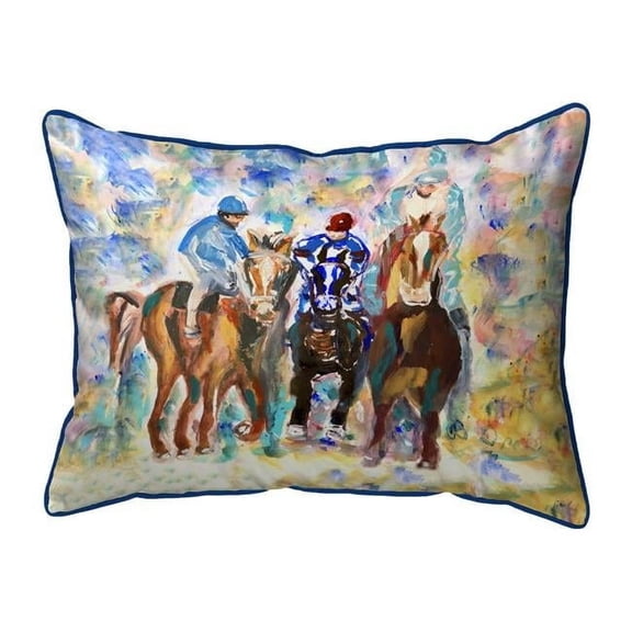 Betsy Drake SN1395 11 x 14 in. Three Racing II Indoor & Outdoor Pillow - Small