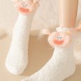 thumbnail image 5 of Fabrcox Womens Fuzzy House Slipper Socks, Cute Monster Decor, Non Slip Grips Fluffy Winter Indoor Socks, Warm Loungewear Socks for Sleeping at Home, 5 of 6
