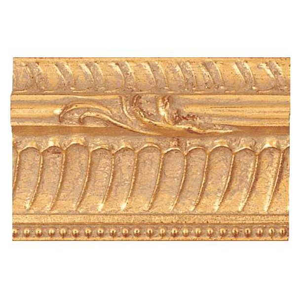 Picture Frame Moulding (Wood) Ornate Gold Finish 1.5" width 3/8