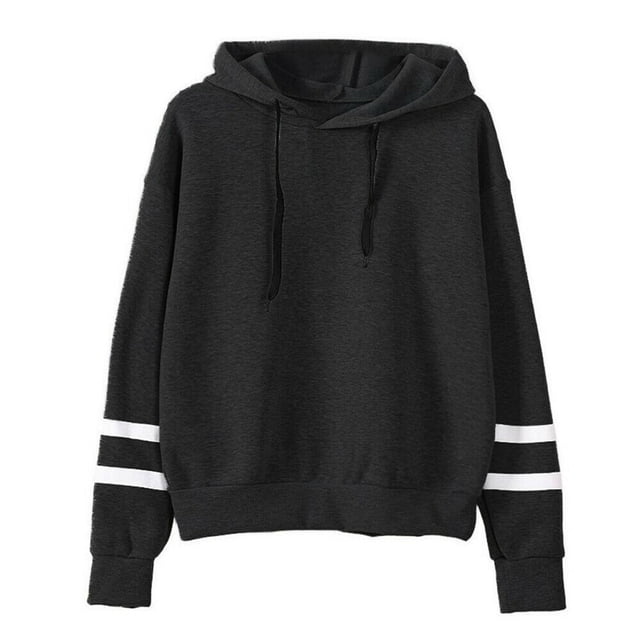 Chandail à Capuchon Uni Femme Décontracté Sweat à Capuche Pull Blanc S
