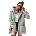 thumbnail image 1 of Women's Oversize Fleece Plush Jacket Long Sleeve Cardigan Outwear Teddy Jacket, 1 of 4