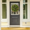 thumbnail image 4 of Unique Bargains Flower Artificial Wreath for Front Door Eucalyptus Wreaths Multicolor 19", 4 of 7