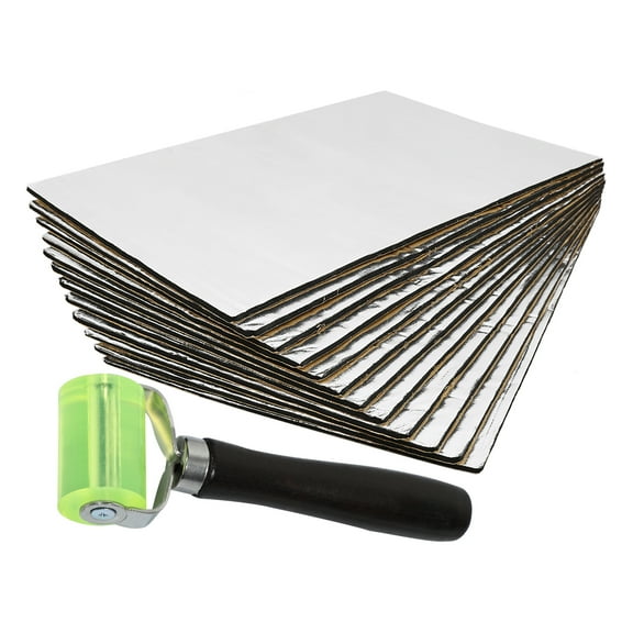 Unique Bargains 12Pcs Car Sound Insulation Mat 5mm Door Hood Engine Heat Insulation